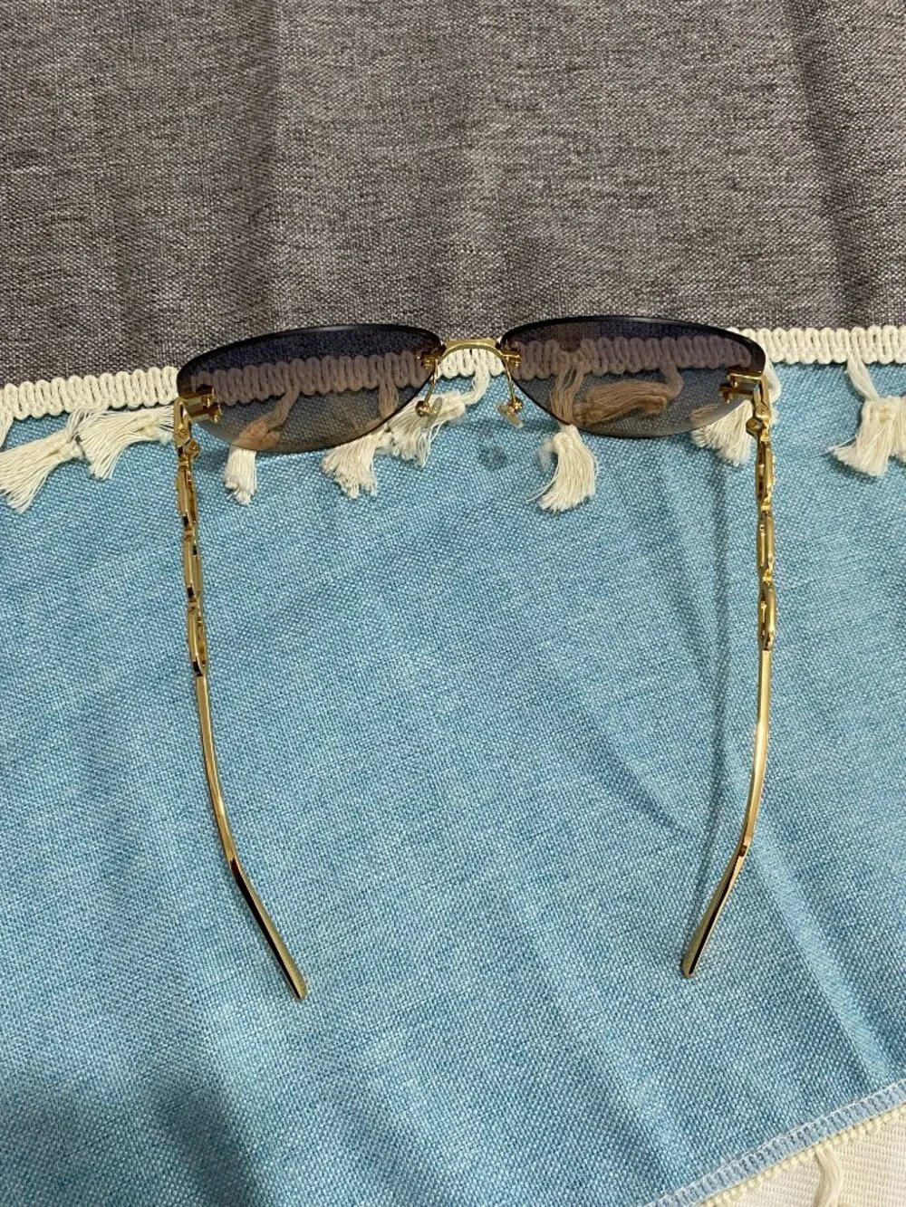 Louis Vuitton Rimless Cat-Eye Chain Sunglasses
